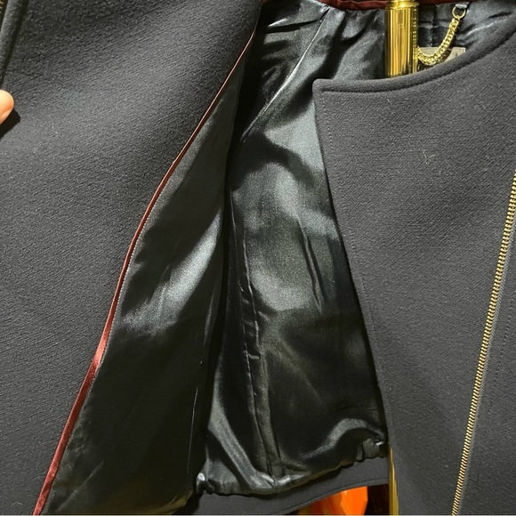 J CREW ~ Double Cloth Navy Blue Wool Moto Style Jacket 6 - Picture 7 of 11